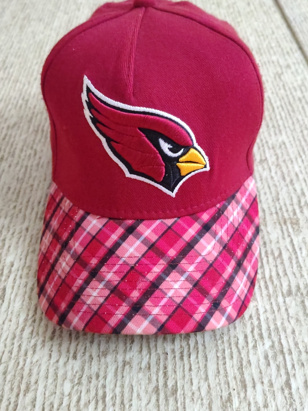 Arizona Cardinals New Era 39thirty Red Plaid Low Profile Stretch Fitted Cap M/ L